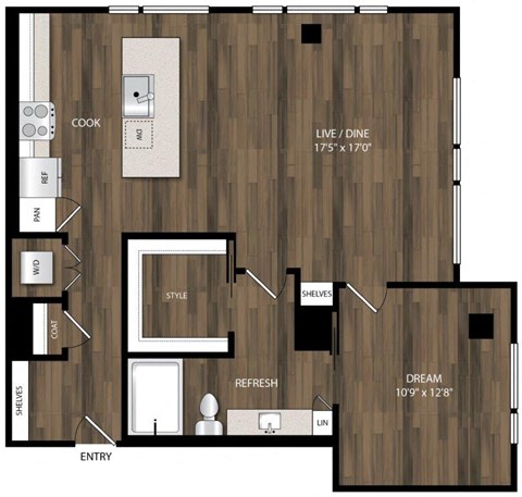 Portland Astoria Apartments in Portland, Oregon A20 Floor Plan